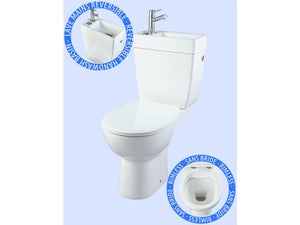 WC a poser sans bride sortie horizontale duo manille 3/6 litre godart