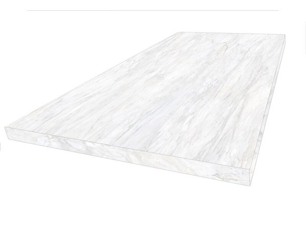 Plan de travail stratifié 1200X640X28MM marbre blanc bords droits