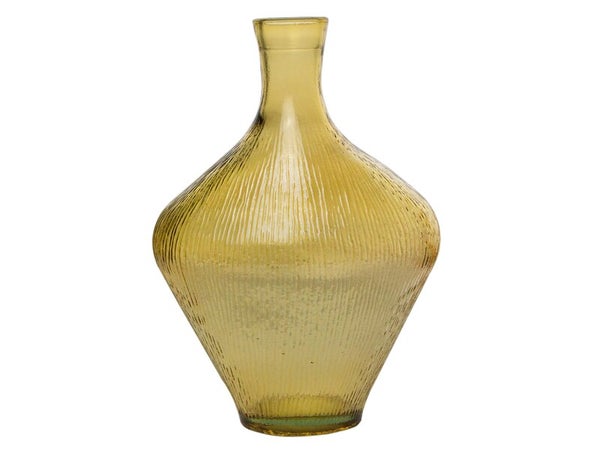 Vase Dame Jeanne verre Zen, safran l.19 x H.27 cm