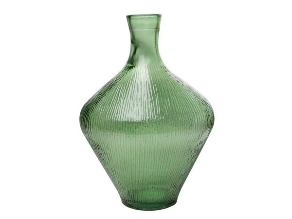 Vase Dame Jeanne verre Zen, vert l.19 x H.27 cm