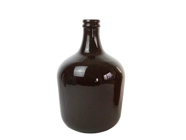Vase Dame Jeanne verre, marron l.27 x H.42 cm