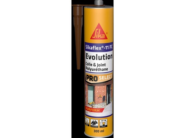 Colle et joint intérieur/extérieur polyuréthane Sikaflex-11FC Evolution marron cartouche 300ml