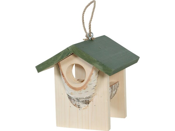 Mangeoire oiseaux du jardin hut bois l 20x21x21cm vert ZOLUX