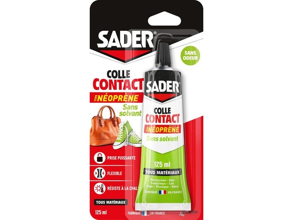 Colle d'assemblage contact type neoprene sans solvant sader tube 125ml