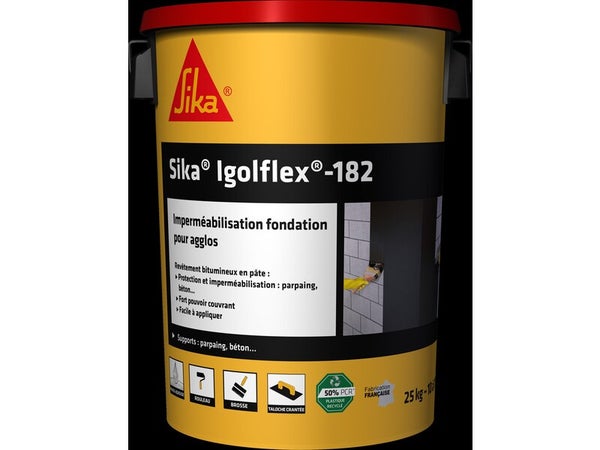 Enduit bitumeux fond IGOLFLEX 182 SIKA 25Kg