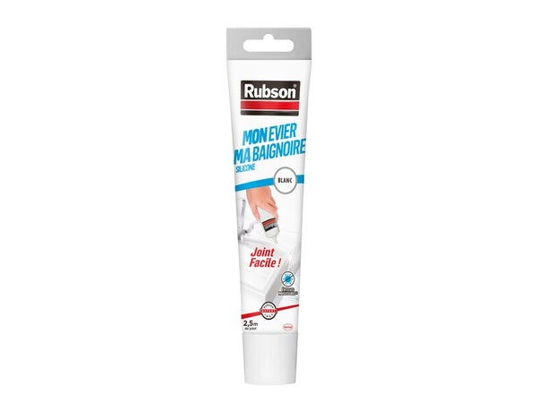 Mastic cuisine & bain silicone acétique Rubson blanc tube 50ml