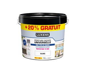 Peinture facade universelle 12 ans luxens 10l+20% gratuit blanc