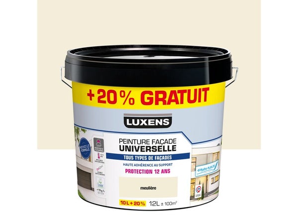 Peinture facade universelle 12 ans luxens 10l+20% gratuit meuliere