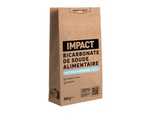 Bicarbonate de soude alimentaire en poudre IMPACT, écodétergent, 500g