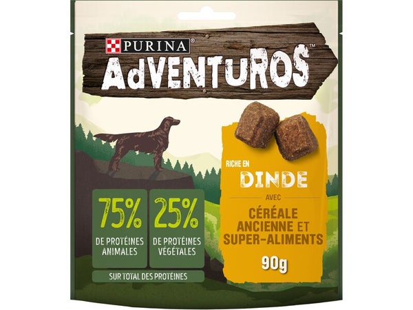 Friandise chien NESTLE PRUINA adventuros dinde 90g