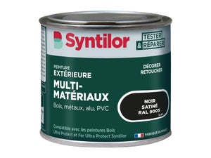 Peinture exterieure bois, aluminium, pvc . SYNTILOR noir satine 125ml