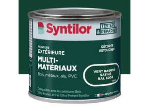 Peinture exterieure bois, aluminium, pvc . SYNTILOR vert basque satine 125ml