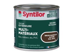 Peinture exterieure bois, aluminium, pvc . SYNTILOR brun normand satine 125ml