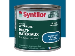 Peinture exterieure bois, aluminium, pvc . SYNTILOR bleu capri satine 125ml