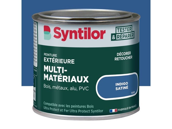 Peinture exterieure bois, aluminium, pvc . SYNTILOR indigo satine 125ml