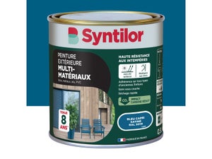 Peinture exterieure bois, aluminium, pvc . SYNTILOR bleu capri satine  0.5l