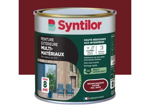 Peinture exterieure bois, aluminium, pvc . SYNTILOR rouge basque satine 0.5l