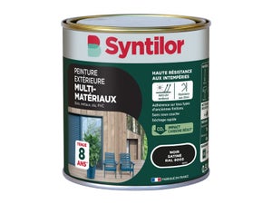 Peinture exterieure bois, aluminium, pvc . SYNTILOR noir satine 0.5l