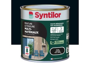 Peinture exterieure bois, aluminium, pvc . SYNTILOR noir satine 0.5l