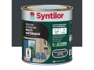 Peinture exterieure bois, aluminium, pvc . SYNTILOR gris anthracite satine 0.5l