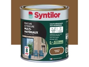 Peinture exterieure bois, aluminium, pvc . SYNTILOR noisette satine  0.5l