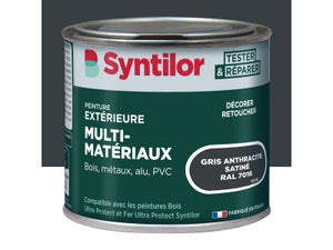 Peinture exterieure bois, alu, pvc . SYNTILOR gris anthracite satine  0.125l