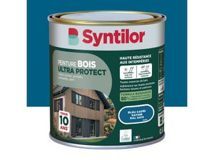 Peinture exterieure bois Ultra protect SYNTILOR bleu capri satine  0.5l