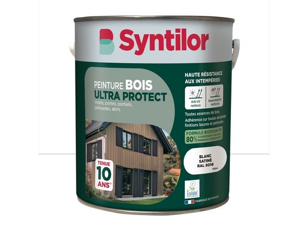 Peinture exterieure bois Ultra protect SYNTILOR blanc satine  5l