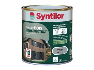 Peinture exterieure bois Ultra protect SYNTILOR gris alu satine  0.5l