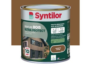 Peinture exterieure bois Ultra protect SYNTILOR noisette satine  0.5l