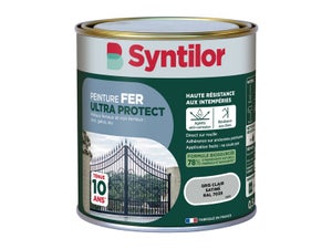 Peinture exterieure fer, alu Ultra protect SYNTILOR gris clair satine  0.5l