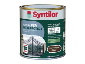 Peinture exterieure fer, alu Ultra protect SYNTILOR brun normand satine  0.5l