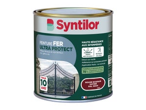 Peinture exterieure fer, alu Ultra protect SYNTILOR rouge basque satine  0.5l