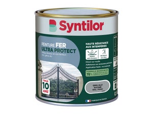 Peinture exterieure fer, aluminium Ultra protect SYNTILOR gris alu satine 0.5l