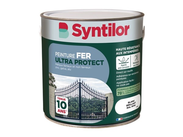 Peinture extérieure fer Ultra protect SYNTILOR blanc brillant 2L