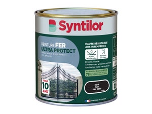 Peinture exterieure fer, aluminium Ultra protect SYNTILOR noir mat 0.5l