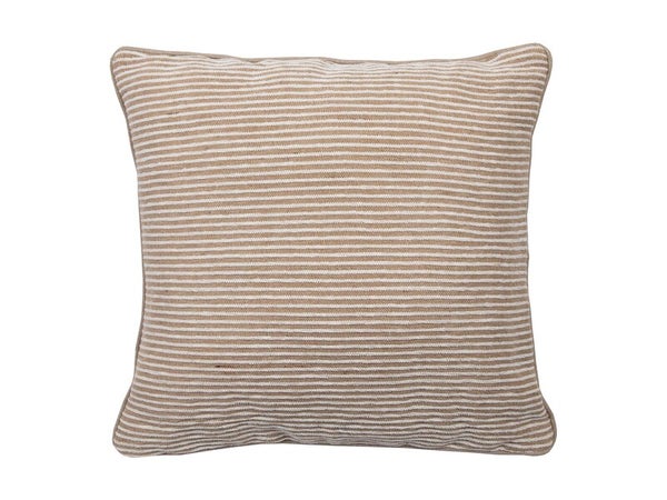 Coussin raye beige sponge 45x45 cm