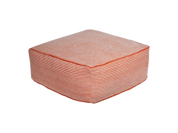 Pouf chenille orange sponge 50x50x20 cm