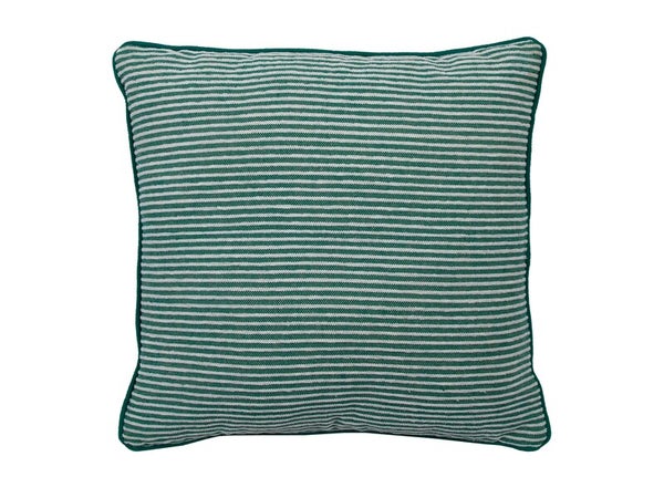 Coussin raye vert sponge 45x45 cm