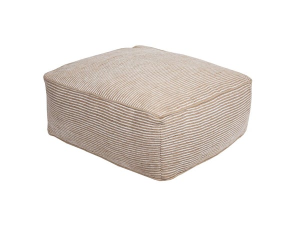 Pouf chenille beige sponge 50x50x20 cm