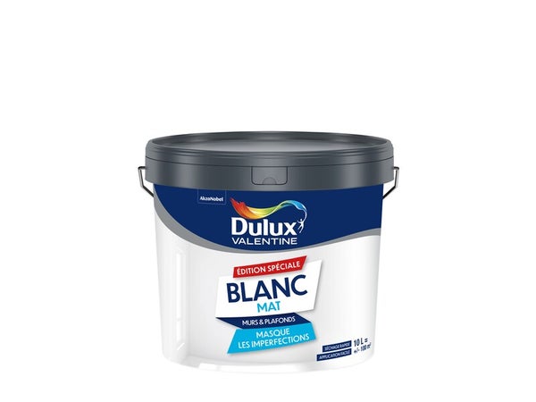 Peinture mur et plafond blanc mat DULUX VALENTINE 10 litres