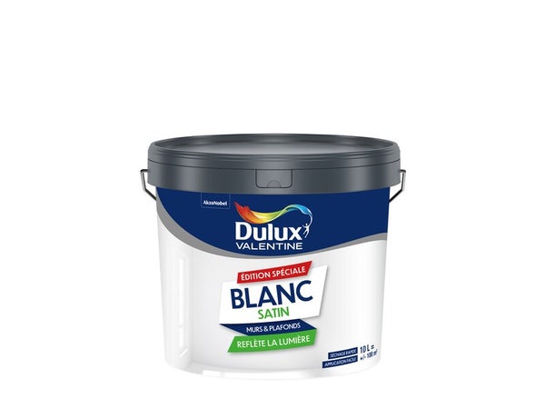 Peinture mur et plafond blanc satin DULUX VALENTINE 10 litres