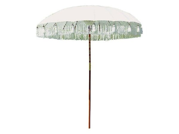 Parasol decoratif bali coton d200x250 cm blanc