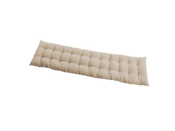 Futon de banc coton uni 30x120xh3cm taupe