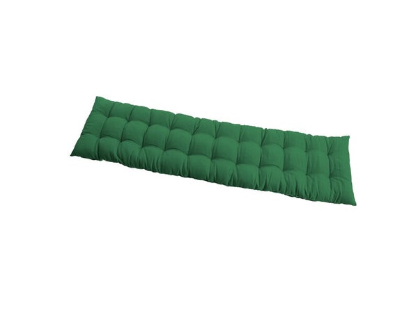 Futon de banc coton uni 30x120xh3cm vert foret