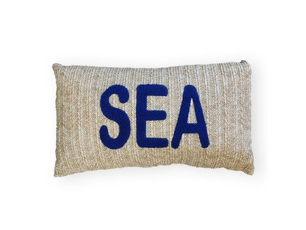 Coussin paille imprime 30x50cm sea