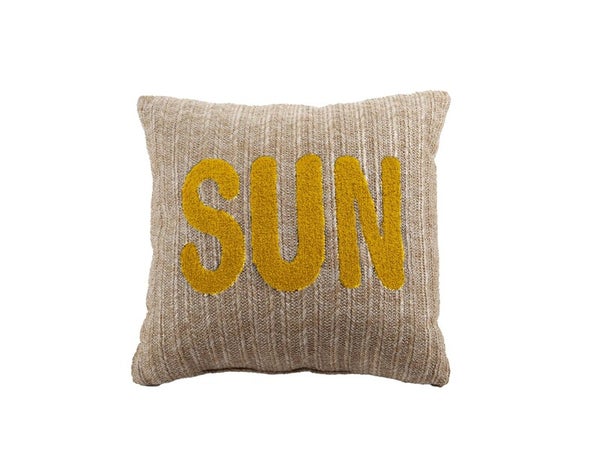 Coussin paille imprime 45x45cm sun