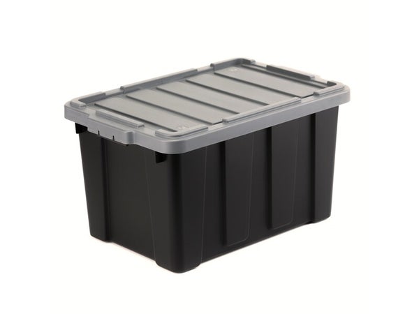 Caisse utilitaire recyclée IRIS OHYAMA noir, 50L, H.31.5 x l.38 x P.57.5 cm