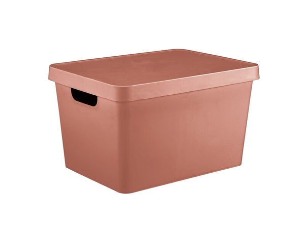 Boîte déco terracotta, 17L, H.21.8 x l.27.7 x P.37 cm