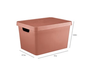 Boîte déco terracotta, 17L, H.21.8 x l.27.7 x P.37 cm